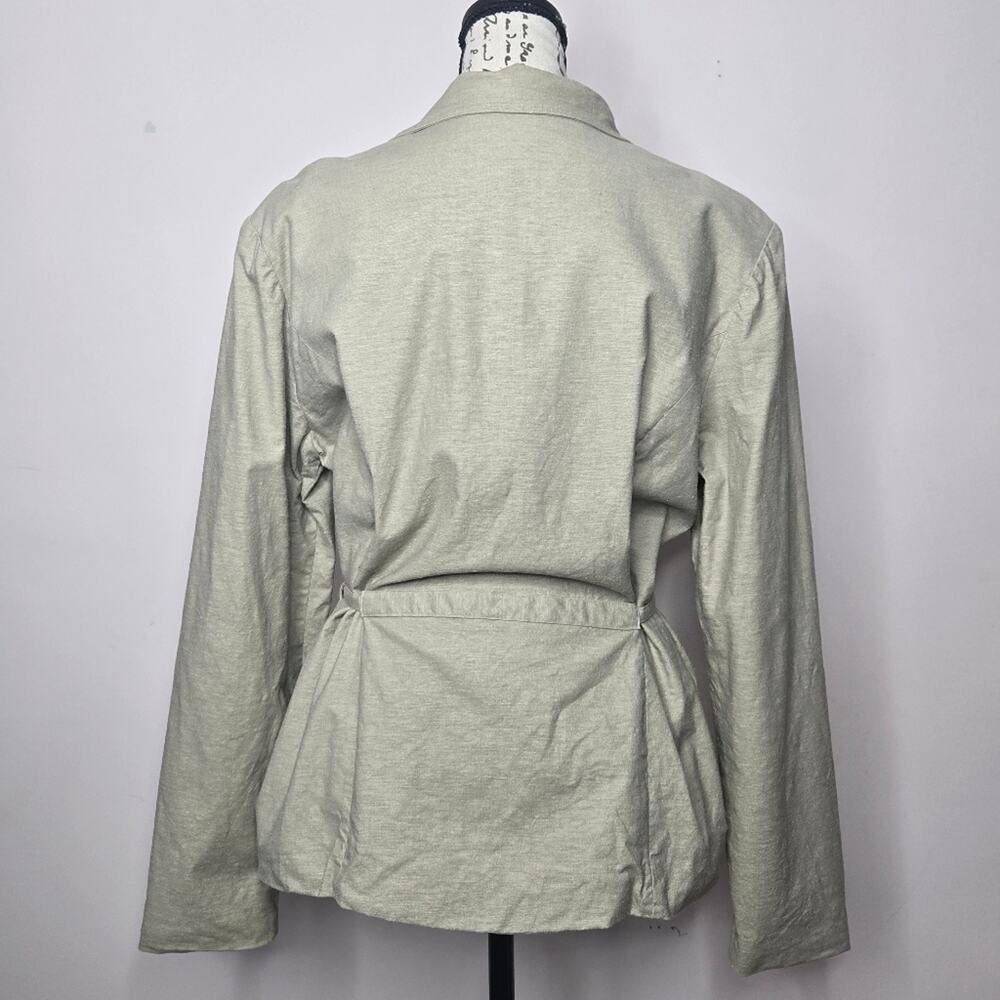 George Stretch Women's Khaki 2-Button Blazer With Tie at Waist Size 12 - Picture 7 of 14